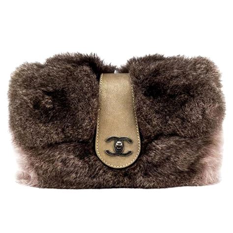 chanel brown fur bag|second hand fur chanel bags.